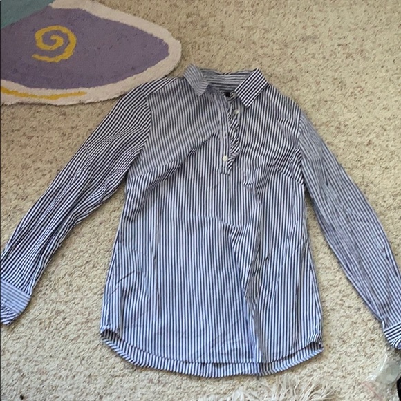 Ruffled, collared Stripe Shirt - Picture 1 of 2